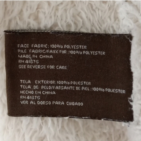 Big Chill Jacket Tan Faux Fur Shearling Raw Trim Button Front Pockets - Picture 12 of 13